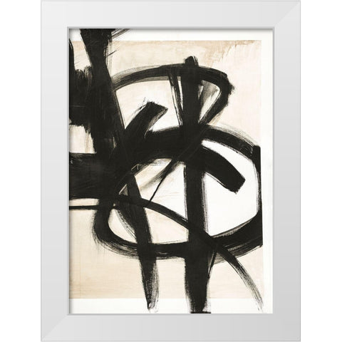 Graphical Shapes 7 White Modern Wood Framed Art Print by Design Fabrikken