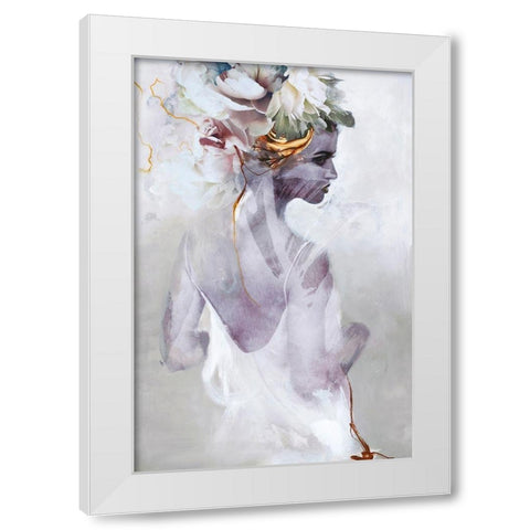 Soft Couture White Modern Wood Framed Art Print by Design Fabrikken