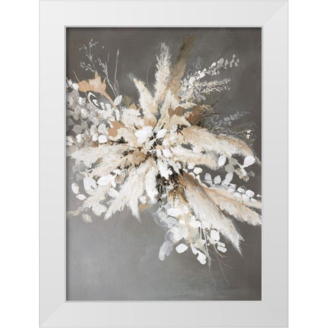Light Leaves 1 White Modern Wood Framed Art Print by Design Fabrikken