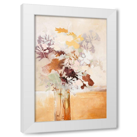 Pastel Flower 1 White Modern Wood Framed Art Print by Design Fabrikken