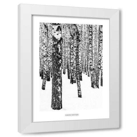 White Edition 1 White Modern Wood Framed Art Print by Design Fabrikken