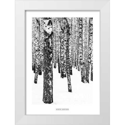 White Edition 1 White Modern Wood Framed Art Print by Design Fabrikken