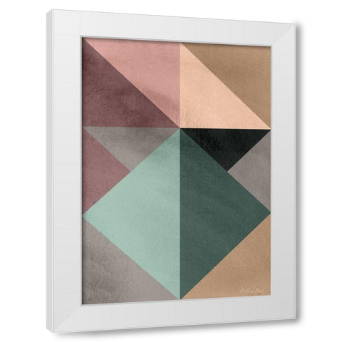 Triangle-1 White Modern Wood Framed Art Print by Design Fabrikken