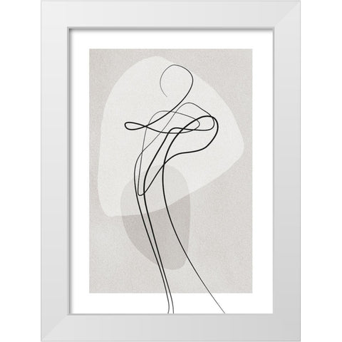 Shape of You 3 White Modern Wood Framed Art Print by Design Fabrikken