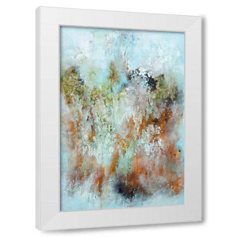 Impulse White Modern Wood Framed Art Print by Design Fabrikken