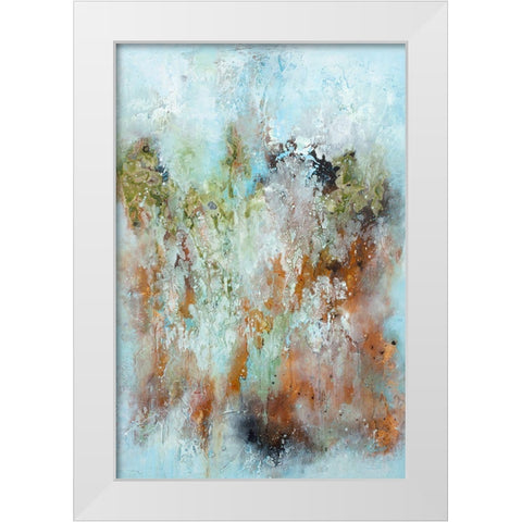 Impulse White Modern Wood Framed Art Print by Design Fabrikken