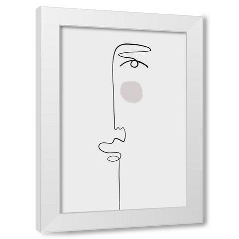 Faces 1 White Modern Wood Framed Art Print by Design Fabrikken