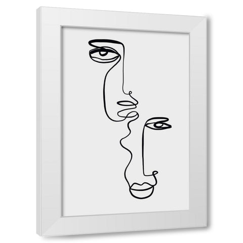 Faces 2 White Modern Wood Framed Art Print by Design Fabrikken