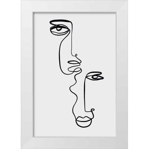 Faces 2 White Modern Wood Framed Art Print by Design Fabrikken