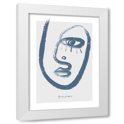 Lignes Grasses 2 White Modern Wood Framed Art Print by Design Fabrikken