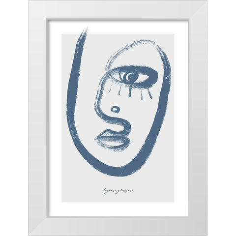 Lignes Grasses 2 White Modern Wood Framed Art Print by Design Fabrikken