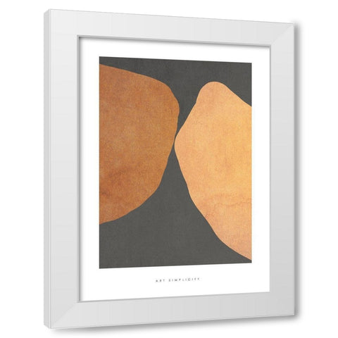 Art Simplicity 4 White Modern Wood Framed Art Print by Design Fabrikken