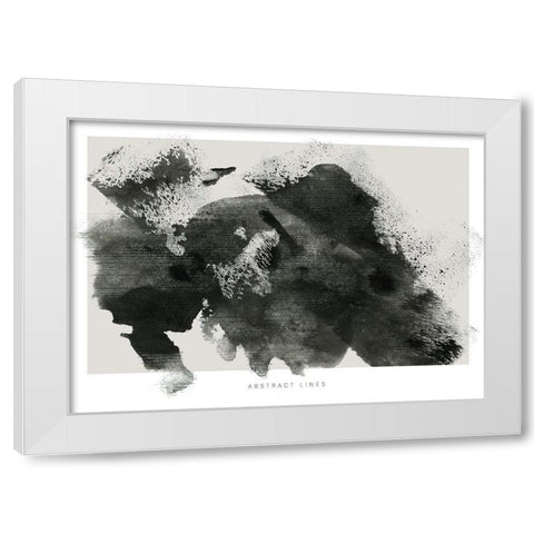 Lines 3 White Modern Wood Framed Art Print by Design Fabrikken