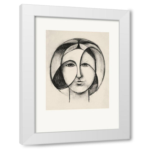 Lady Lay White Modern Wood Framed Art Print by Design Fabrikken