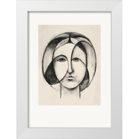 Lady Lay White Modern Wood Framed Art Print by Design Fabrikken