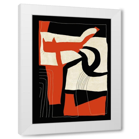 The Loose Cat White Modern Wood Framed Art Print by Design Fabrikken