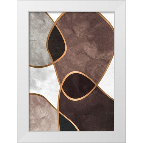 Velvet Shapes 3 White Modern Wood Framed Art Print by Design Fabrikken