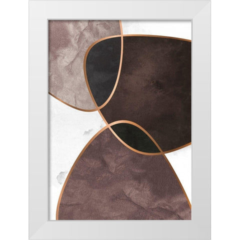 Velvet Shapes 4 White Modern Wood Framed Art Print by Design Fabrikken