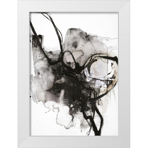 Sculpt White Modern Wood Framed Art Print by Design Fabrikken