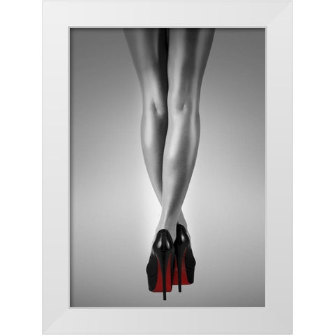 Fashion Red 2 White Modern Wood Framed Art Print by Design Fabrikken