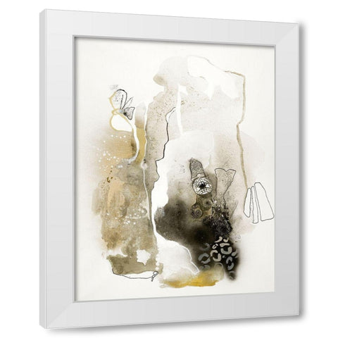 Aqua Sketch 1 White Modern Wood Framed Art Print by Design Fabrikken