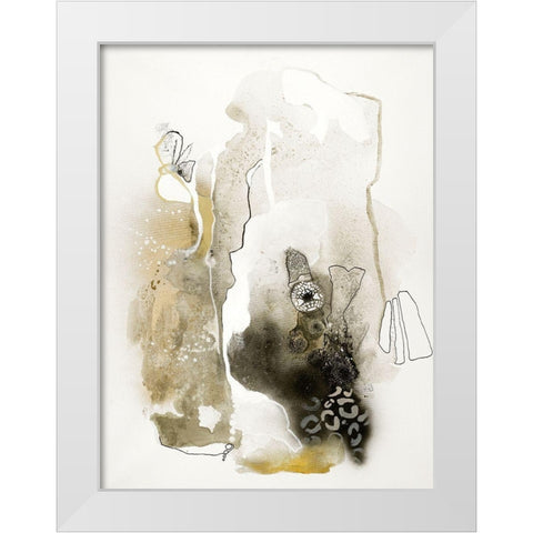 Aqua Sketch 1 White Modern Wood Framed Art Print by Design Fabrikken