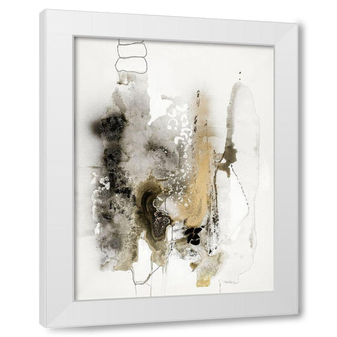 Aqua Sketch 2 White Modern Wood Framed Art Print by Design Fabrikken