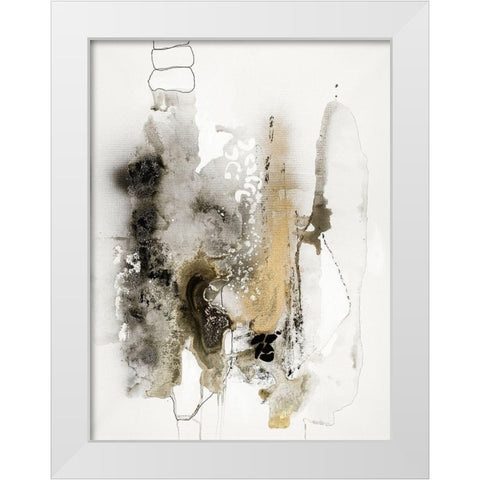 Aqua Sketch 2 White Modern Wood Framed Art Print by Design Fabrikken