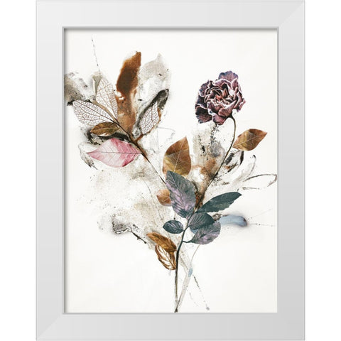 Playing Flower 1 White Modern Wood Framed Art Print by Design Fabrikken