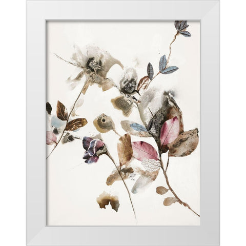 Playing Flower 2 White Modern Wood Framed Art Print by Design Fabrikken