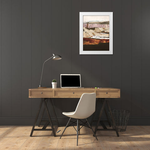 Element Earth White Modern Wood Framed Art Print by Design Fabrikken