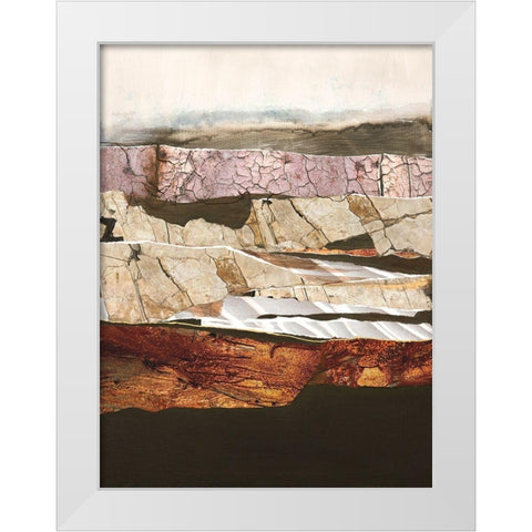 Element Earth White Modern Wood Framed Art Print by Design Fabrikken