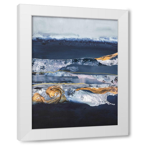 Element Water White Modern Wood Framed Art Print by Design Fabrikken