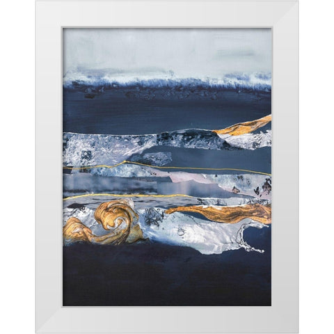 Element Water White Modern Wood Framed Art Print by Design Fabrikken