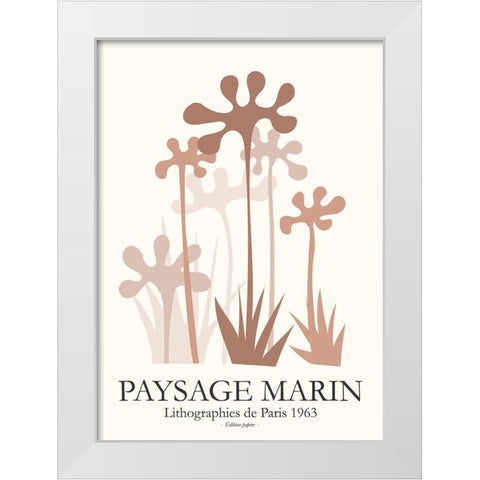 Seascapes 3 White Modern Wood Framed Art Print by Design Fabrikken