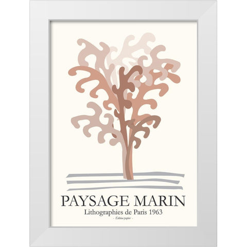 Seascapes 4 White Modern Wood Framed Art Print by Design Fabrikken