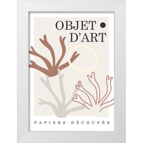 Objet 5 White Modern Wood Framed Art Print by Design Fabrikken