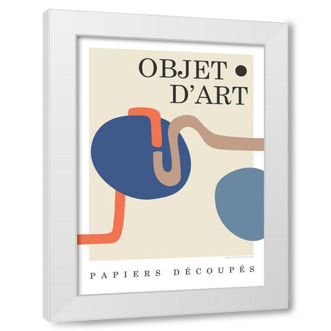 Objet 8 White Modern Wood Framed Art Print by Design Fabrikken