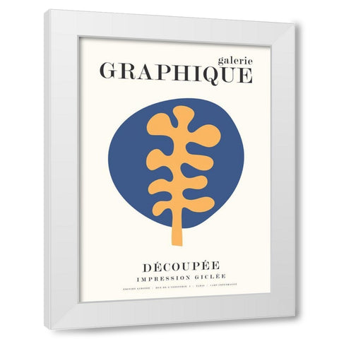 Graphique 7 White Modern Wood Framed Art Print by Design Fabrikken