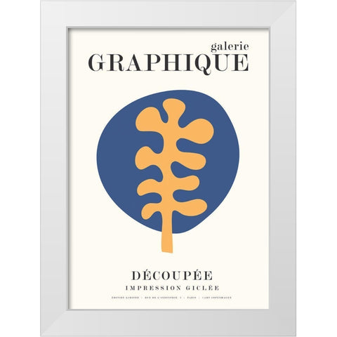 Graphique 7 White Modern Wood Framed Art Print by Design Fabrikken
