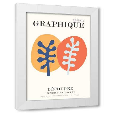 Graphique 8 White Modern Wood Framed Art Print by Design Fabrikken