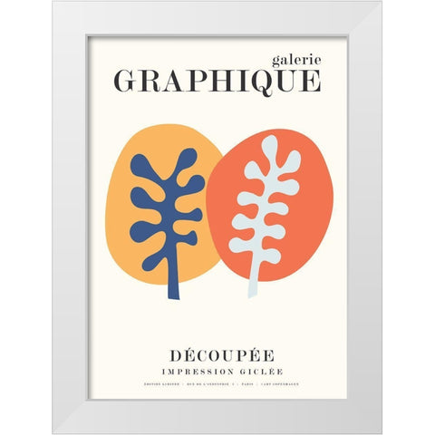 Graphique 8 White Modern Wood Framed Art Print by Design Fabrikken