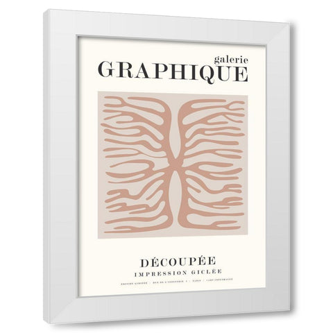 Graphique 9 White Modern Wood Framed Art Print by Design Fabrikken