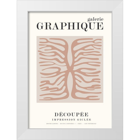 Graphique 9 White Modern Wood Framed Art Print by Design Fabrikken
