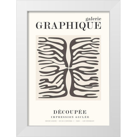 Graphique 10 White Modern Wood Framed Art Print by Design Fabrikken