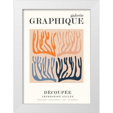 Graphique 11 White Modern Wood Framed Art Print by Design Fabrikken