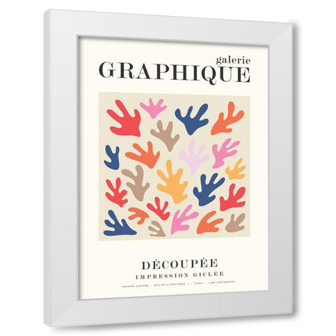 Graphique 12 White Modern Wood Framed Art Print by Design Fabrikken