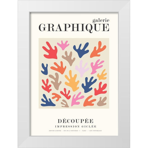 Graphique 12 White Modern Wood Framed Art Print by Design Fabrikken