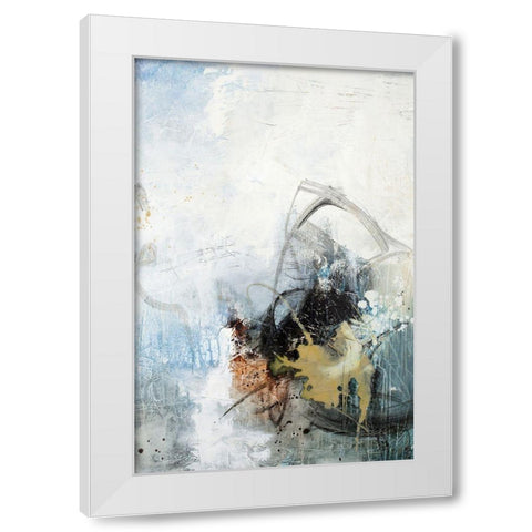 Implosion White Modern Wood Framed Art Print by Design Fabrikken