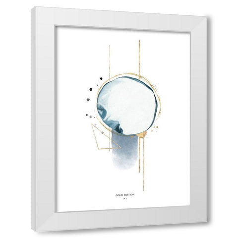 Gold Edition No 2 White Modern Wood Framed Art Print by Design Fabrikken